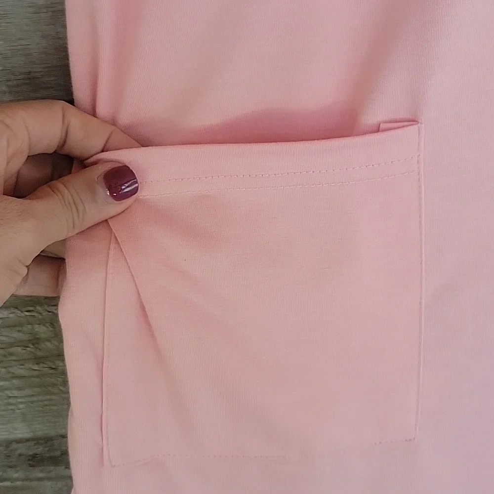 Peach Size Small Mini Dress/Tunic Top with Front Pockets